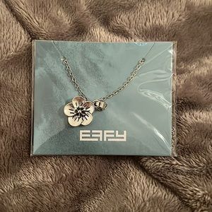EFFY 18" Silver Tone Flower Pendant Necklace.